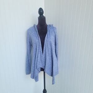 Active by Old Navy Women Gray Hooded Open Front Knit Cardigan Sweater Go- Dry S